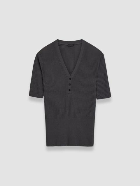 JOSEPH Merino Rib V Neck Top