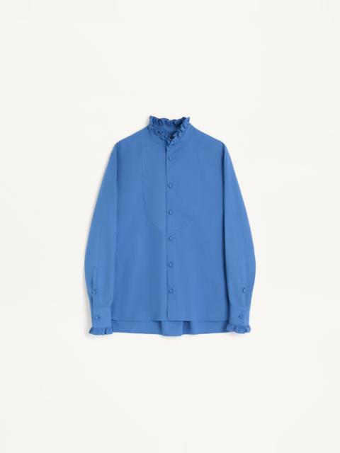 Valentino COTTON POPLIN SHIRT WITH PLASTRON AND RUFFLES