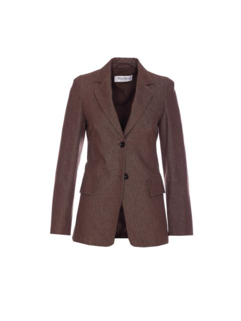 Max Mara Max Mara Women Agguati Cotton Blazer Denim Effect