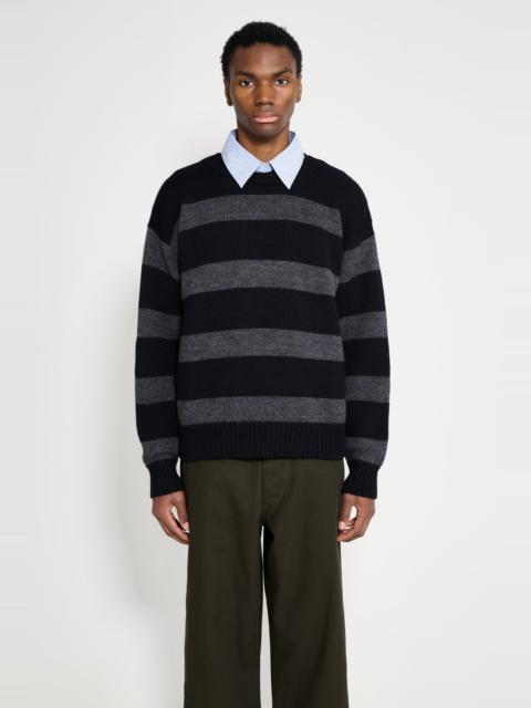 MARGARET HOWELL MARGARET HOWELL MHL GRAPHIC STRIPED CREW BLACK / CHARCOAL