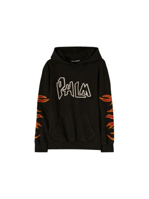 Palm Angels Palm Angels Graffiti Flames Hoodie Black/White