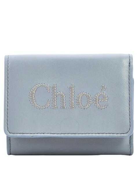 Chloé Chloe Ladies Storm Blue Trifold Leather Wallet
