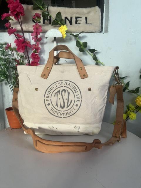 Other Designers Japanese Brand - The Superior Labor Japan Duck Fabric Leather Shoulder Bag