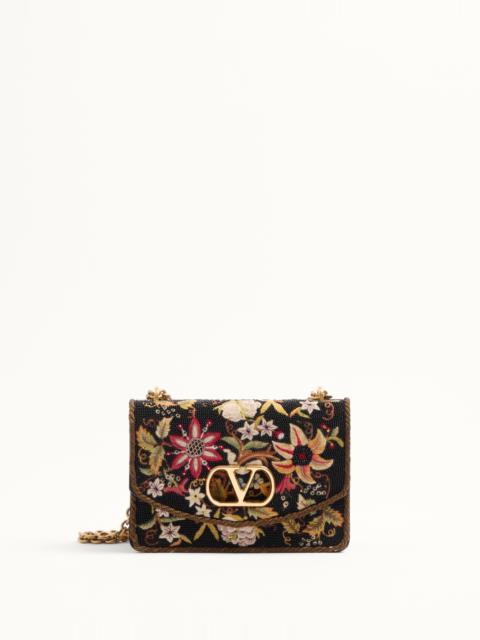 Valentino VALENTINO GARAVANI VAIN EMBROIDERED SHOULDER BAG