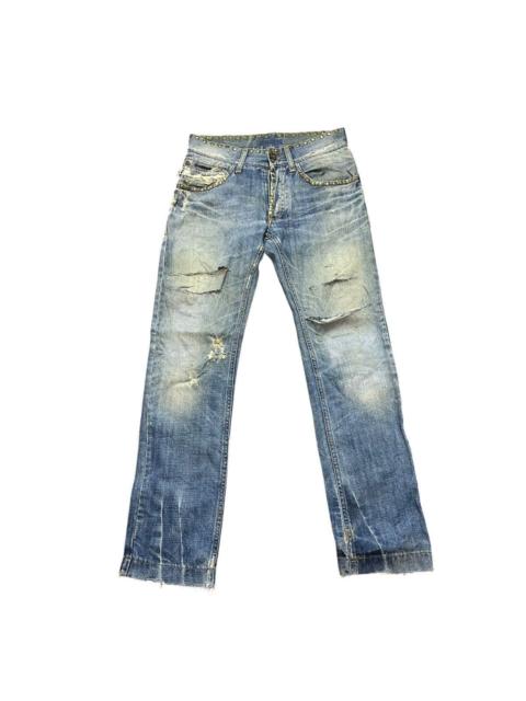 Dolce & Gabbana D&G Dolce & Gabbana Studded Distressed Denim Jeans Italy