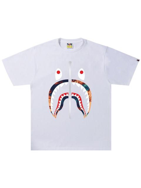 A BATHING APE® BAPE Tie Dye Shark Tee 'White/Navy'