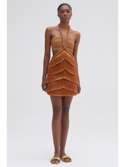 PatBO PAMPAS FRINGE CUT OUT MINI DRESS