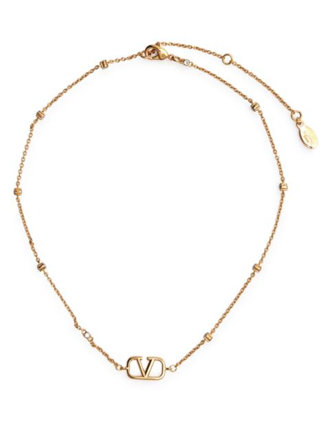 Valentino Valentino Garavani VLogo crystal-embellished necklace
