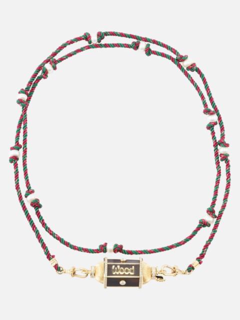 MARIE LICHTENBERG Knock on Wood 18kt gold locket necklace with diamonds