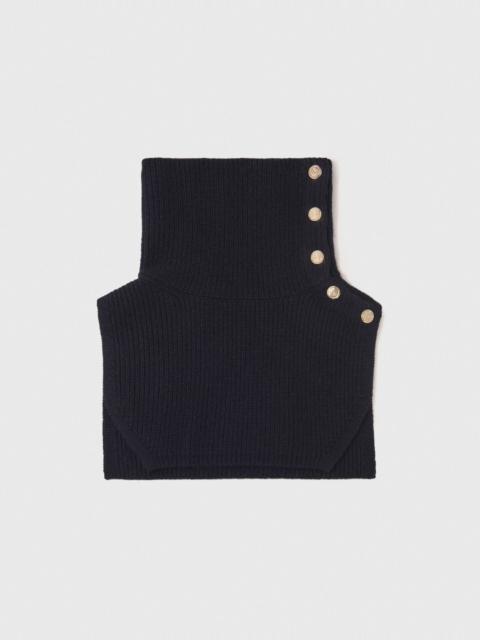 maje Button-up wool mix collar wrap