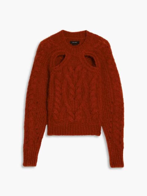 Isabel Marant Palima cutout cable-knit mohair-blend sweater