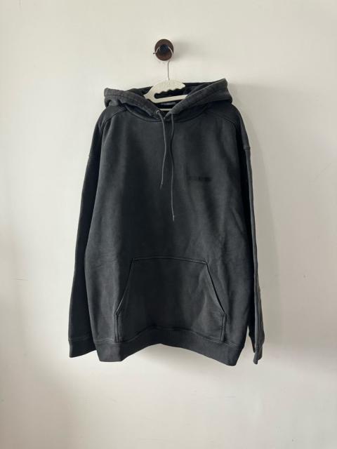 BALENCIAGA Balenciaga Grey Washed Aged Embroidered Logo Hoodie