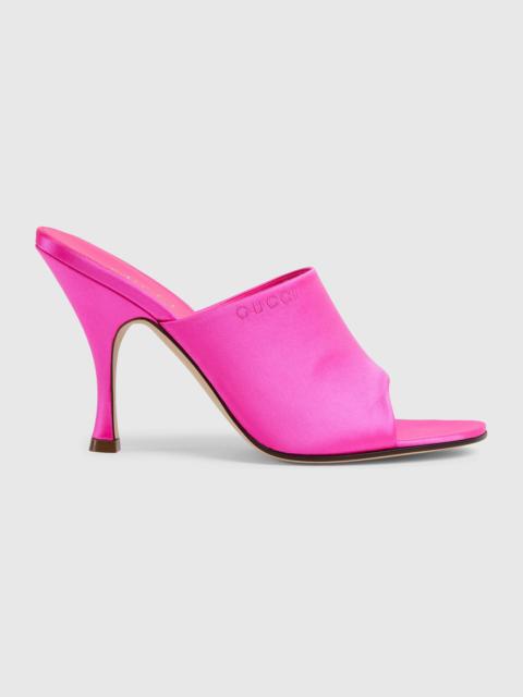 GUCCI Gucci Logo Satin Slide Sandals