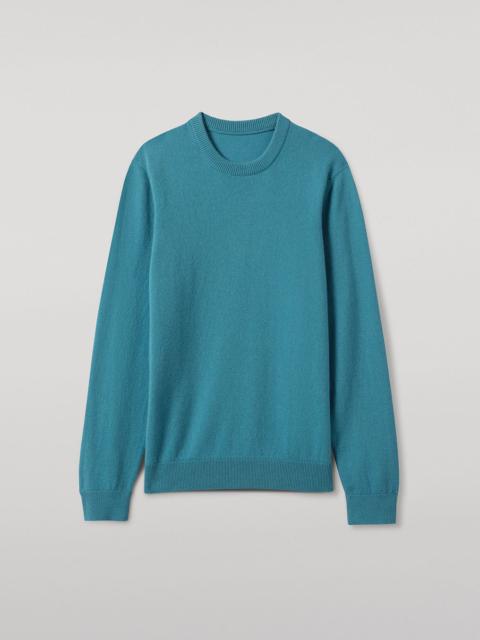 Johnstons of Elgin Rory Bright Blue Classic Cashmere Crew Jumper