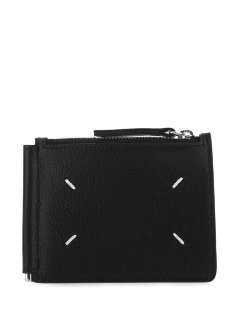 Maison Margiela Black leather card holder
