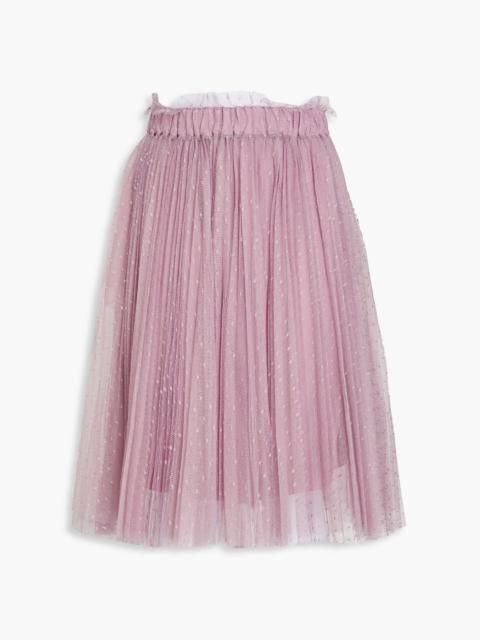 REDValentino Pleated point d'esprit midi skirt