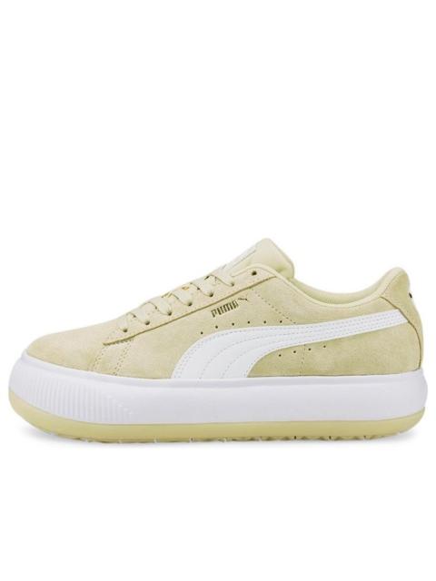 PUMA (WMNS) PUMA Suede Mayu Thick Sole Minimalistic Casual Skateboarding Shoes Khaki 380686-12