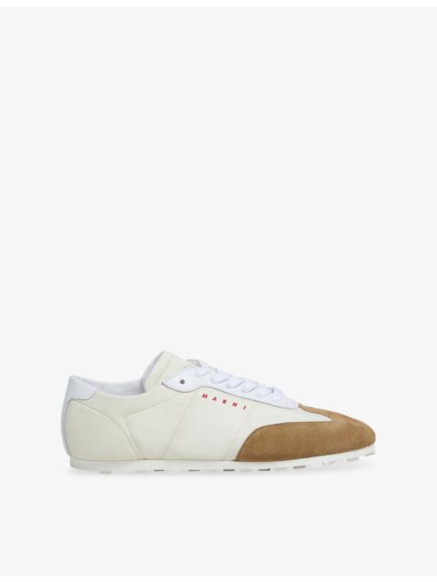 Marni Softy Soccer Fabric And Suede Low-Top Trainers