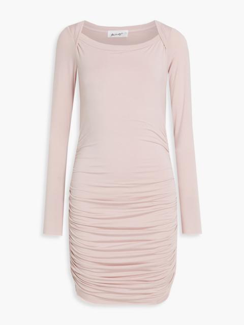 Other Designers Ruched Micro Modal-blend jersey mini dress