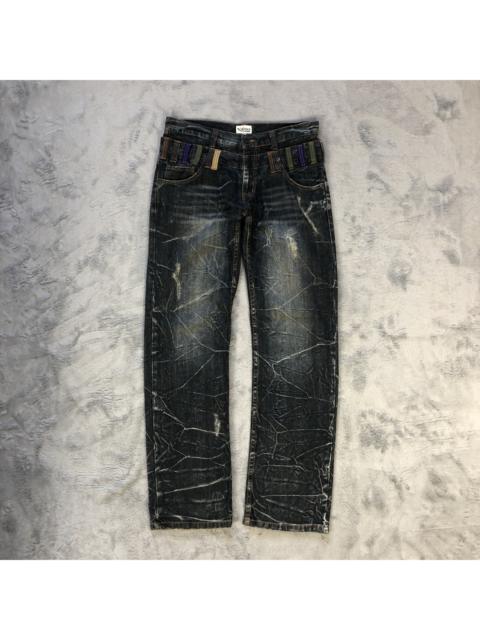 Other Designers Japanese Brand - NYLOUS LIMITED EDITION DOUBLE WAIST DENIM PANTS #5981-216