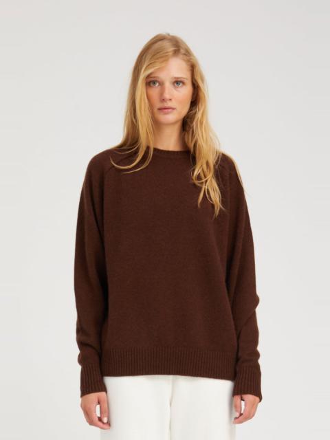 SPRWMN MOCHA CASHMERE BOYFRIEND SWEATER