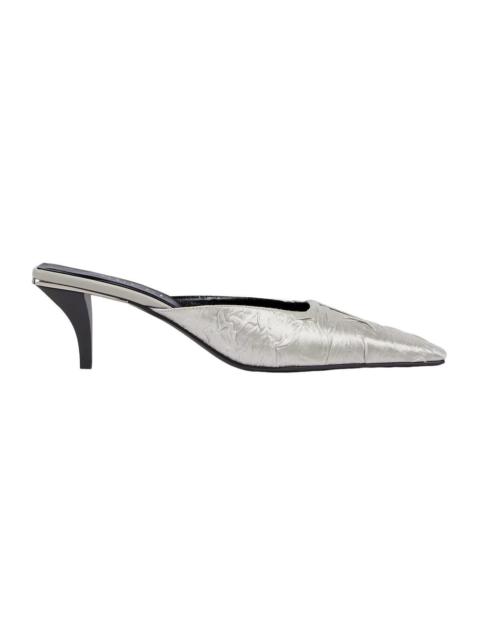 GUCCI GUCCI $1270 Silver 55mm Mules New & Authentic (Women's size: