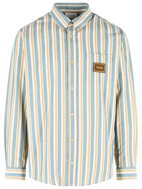 Drôle de Monsieur Drole De Monsieur 'RAYÉE' Teal Cotton Shirt