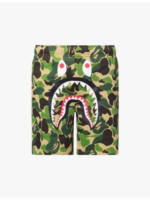 A BATHING APE® Camo Shark Printed Cotton Sweat Shorts