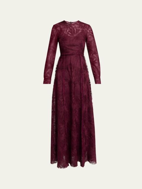 Erdem Long-Sleeve Lace Gown