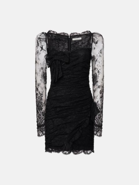 Alessandra Rich LACE DRAPED MINI DRESS