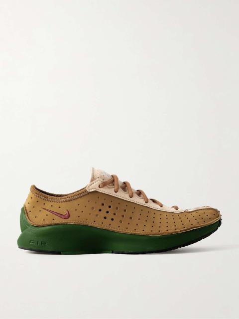 Air Superfly perforated nubuck and suede sneakers Brown