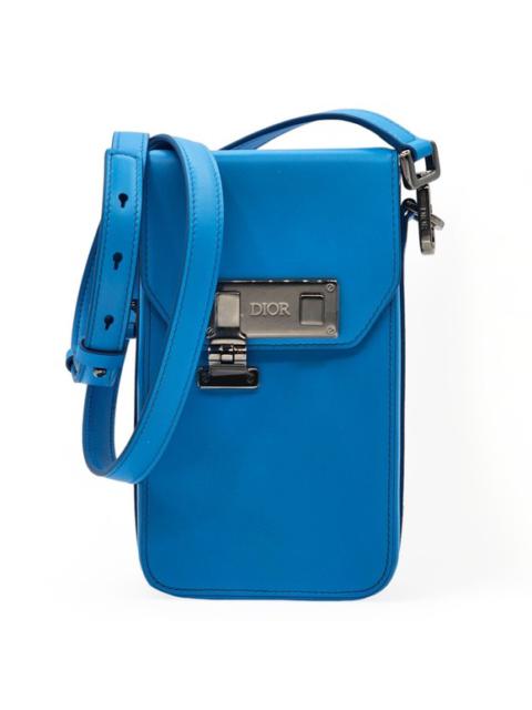 Dior Smooth Calfskin Vertical Pouch Lock Bag | Blue | NEW $2500