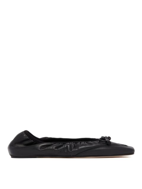 armarium Black Camilla Leather Ballet Flats