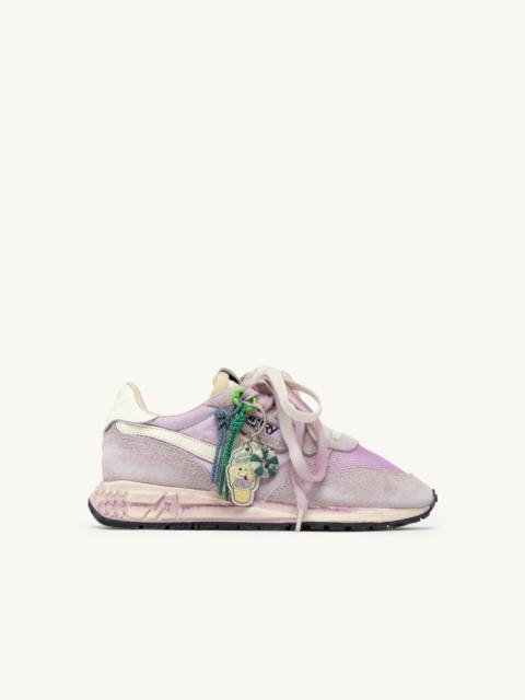AUTRY REELWIND SUPER VINTAGE SNEAKERS IN WHITE AND LILAC SUEDE AND NYLON
