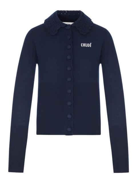 Chloé Chloe` Women Fitted Logo Cardigan In A Wool Knit