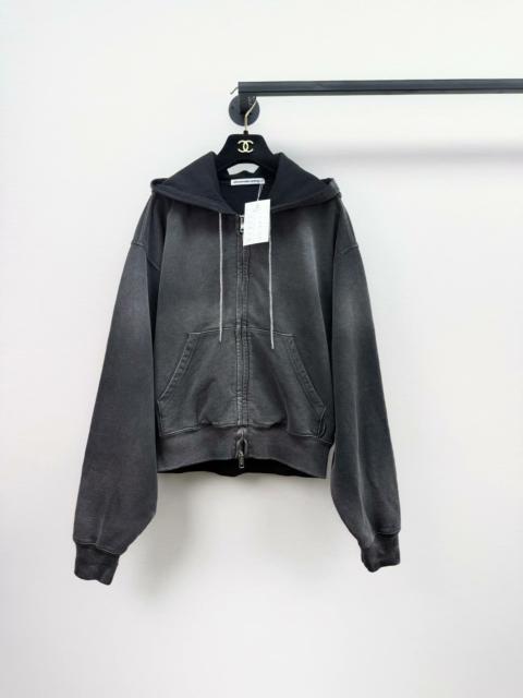 Alexander Wang Alexander Wang Zip Up With Rhinestone Drawcord in Washed Caviar