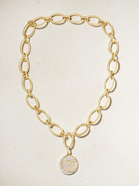 FOUNDRAE Balance Oval Infinity 18-karat Gold Diamond Necklace
