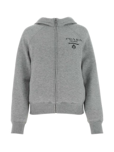 Prada Prada Women Grey Cashmere Blend Down Jacket