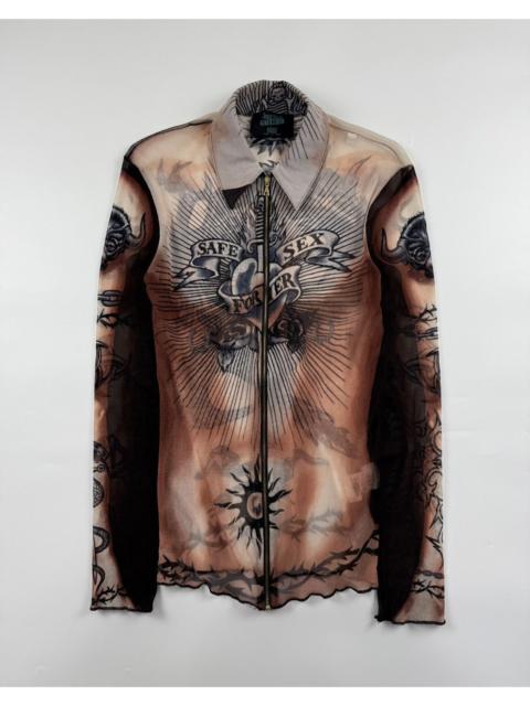 Jean Paul Gaultier Jean Paul Gaultier S/S’96 “Safe Sex Forever” Mesh Zip Shirt