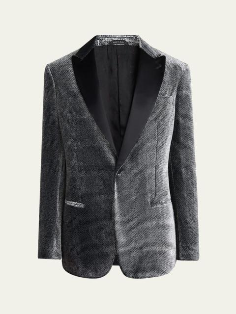 GIORGIO ARMANI Men's Velvet-Effect Peak Lapel Dinner Jacket