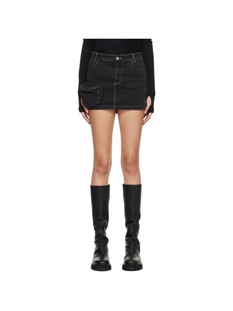 HALFBOY®️ Black Pocket Denim Miniskirt