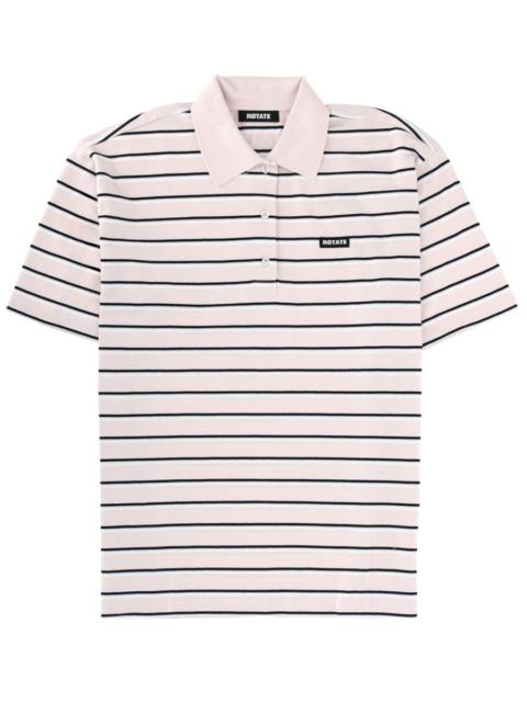 ROTATE Rotate Women Striped Polo Shirt With Logo