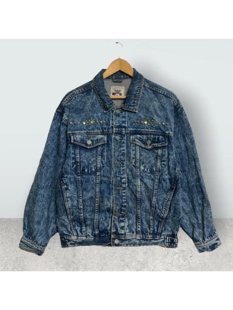 Other Designers Vintage - Vtg Darkshine Dragon Silhoutte Denim Jacket