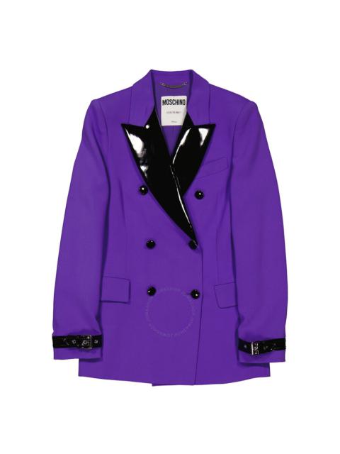 Moschino Ladies Purple Double-Breasted Blazer, Brand Size 38 (US Size 4)