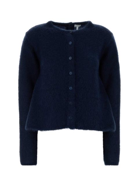 Loewe Loewe Women Navy Blue Stretch Mohair Blend Cardigan