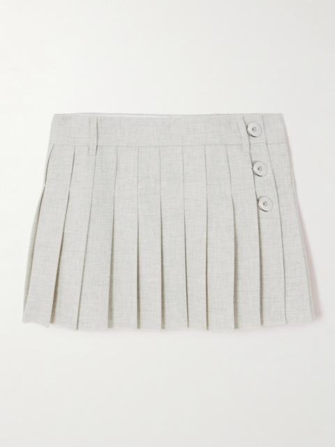 rabanne Pleated Cotton And Linen-blend Mini Skirt