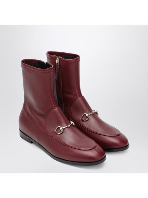 GUCCI Gucci Rosso Ancora Leather Jordaan Ankle Boots Women