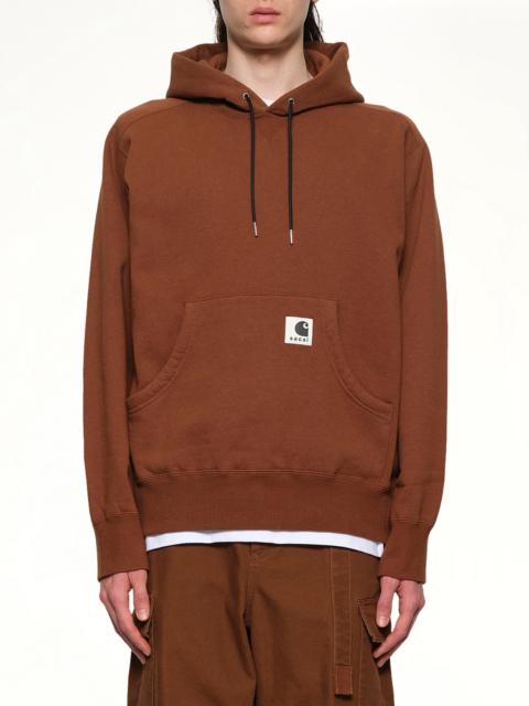 sacai Carhartt WIP Cotton Jersey Hoodie in Dark Beige
