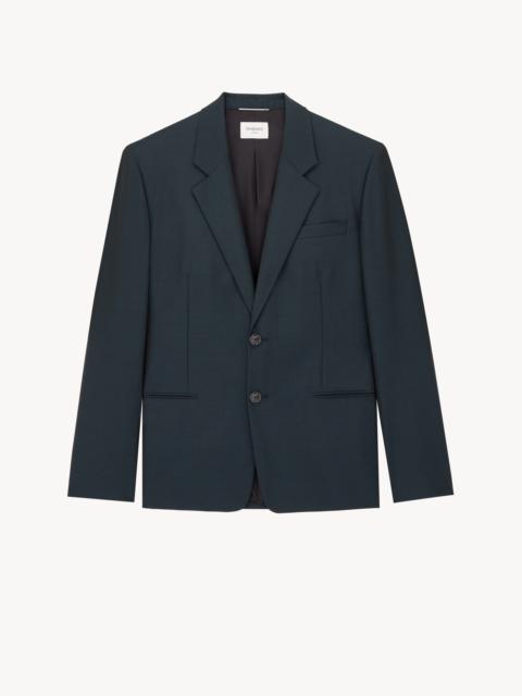 SAINT LAURENT JACKET IN WOOL AND MOHAIR CANVAS
