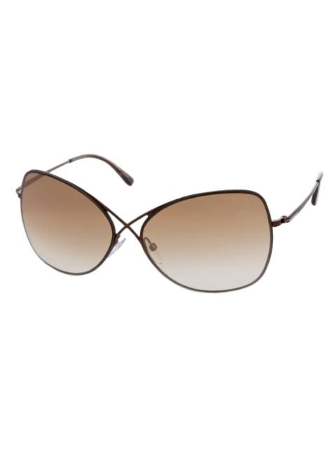 TOM FORD Tom Ford Brown Butterfly Ladies Sunglasses FT0250 48F 63